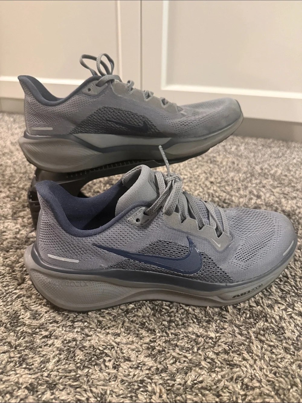 Nike Air Zoom Pegasus 41 By You Men’s 8 Gray Blue ReactX Running Shoes
